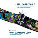 Batman Logo Full Color Black GOTHAM CITY Graffiti Seatbelt Belt - BATMAN/Joker Face CLOSE-UP Gotham City Graffiti Collage Webbing