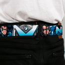 Nightwing Logo2 Full Color Black Blues Yellow Seatbelt Belt - NIGHTWING Poses/Logo Black/Blues Webbing