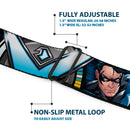 Nightwing Logo2 Full Color Black Blues Yellow Seatbelt Belt - NIGHTWING Poses/Logo Black/Blues Webbing