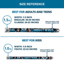 Nightwing Logo2 Full Color Black Blues Yellow Seatbelt Belt - NIGHTWING Poses/Logo Black/Blues Webbing