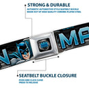 Bat Signal Full Color Black Gray Blues Seatbelt Belt - BATMAN Poses/Bat Signal CLOSE-UP Black/Grays/Blues Webbing