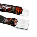 SCARECROW Arkham Knight Skull Icon Full Color Reds Seatbelt Belt - SCARECROW Arkham Knight Profile/2-Poses Orange/Black/White Webbing