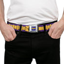 Bat Logo Full Color Purple Gold Seatbelt Belt - Batgirl Utility Belt Purple/Gold Webbing