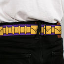 Bat Logo Full Color Purple Gold Seatbelt Belt - Batgirl Utility Belt Purple/Gold Webbing