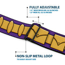 Bat Logo Full Color Purple Gold Seatbelt Belt - Batgirl Utility Belt Purple/Gold Webbing