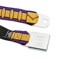 Bat Logo Full Color Purple Gold Seatbelt Belt - Batgirl Utility Belt Purple/Gold Webbing