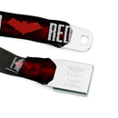 Red Hood Logo Full Color Black Red Seatbelt Belt - RED HOOD/Face/Logo Weathered Black/Reds/White Webbing