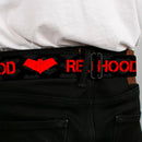 Red Hood Logo Full Color Black Red Seatbelt Belt - RED HOOD/Logo Weathered Black/Gray/Red Webbing