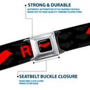 Red Hood Logo Full Color Black Red Seatbelt Belt - RED HOOD/Logo Weathered Black/Gray/Red Webbing