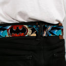 Batman Full Color Black Red Seatbelt Belt - Flashpoint Batman Action Pose2/Shattered Bat Signal/Cityscape Webbing