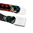 Batman Full Color Black Red Seatbelt Belt - Flashpoint Batman Action Pose2/Shattered Bat Signal/Cityscape Webbing