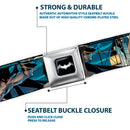 Mini Stacked Bats Dots Batman Logo Full Color Black White Gray Seatbelt Belt - Flashpoint Batman Action Pose/Cityscape Webbing