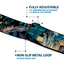 Mini Stacked Bats Dots Batman Logo Full Color Black White Gray Seatbelt Belt - Flashpoint Batman Action Pose/Cityscape Webbing