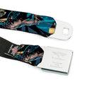 Mini Stacked Bats Dots Batman Logo Full Color Black White Gray Seatbelt Belt - Flashpoint Batman Action Pose/Cityscape Webbing