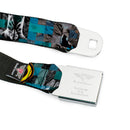 Bat Shield Glow Checkers Full Color Blues Grays Gold Black Seatbelt Belt - Batman Detective Comics 2-Poses/Bat Signal Checker Blues/Grays/Yellow/Black Webbing