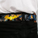 Bat Shield Full Color Black Golden Yellow Seatbelt Belt - Bat Shield/Urban Legend Action Poses/Fire Full Color/Golden Yellow Webbing