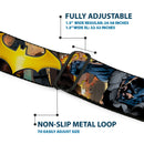 Bat Shield Full Color Black Golden Yellow Seatbelt Belt - Bat Shield/Urban Legend Action Poses/Fire Full Color/Golden Yellow Webbing