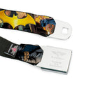 Bat Shield Full Color Black Golden Yellow Seatbelt Belt - Bat Shield/Urban Legend Action Poses/Fire Full Color/Golden Yellow Webbing
