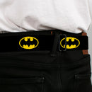 Batman Full Color Black/Yellow Seatbelt Belt - Batman Shield Black/Yellow Webbing