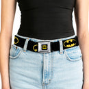 Batman Full Color Black/Yellow Seatbelt Belt - Batman Shield Black/Yellow Webbing