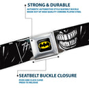 Batman Full Color Black/Yellow Seatbelt Belt - Batman Shield Black/Yellow Webbing