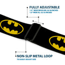 Batman Full Color Black/Yellow Seatbelt Belt - Batman Shield Black/Yellow Webbing