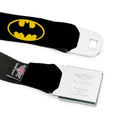 Batman Full Color Black/Yellow Seatbelt Belt - Batman Shield Black/Yellow Webbing