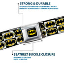 Batman Full Color Black Yellow Seatbelt Belt - Batman Shield Checkers Webbing