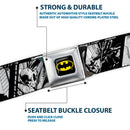 Batman Full Color Black Yellow Seatbelt Belt - Batman Shield Checkers Webbing