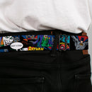 Batman Full Color Black Yellow Seatbelt Belt - Batman & Joker Comic Strip Webbing