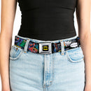 Batman Full Color Black Yellow Seatbelt Belt - Batman & Joker Comic Strip Webbing