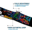 Batman Full Color Black Yellow Seatbelt Belt - Batman & Joker Comic Strip Webbing