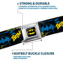 Batman Full Color Black Yellow Seatbelt Belt - Batman Caped Crusader Webbing