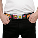 Batman Full Color Black Yellow Seatbelt Belt - Batman Dark Knight Webbing