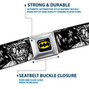 Batman Full Color Black Yellow Seatbelt Belt - Batman Dark Knight Webbing