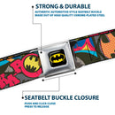Batman Full Color Black Yellow Seatbelt Belt - Batman Dark Knight Webbing