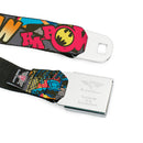 Batman Full Color Black Yellow Seatbelt Belt - Batman Dark Knight Webbing