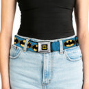 Batman Full Color Black Yellow Seatbelt Belt - Bat Signal-3 Blue/Black/Yellow Webbing