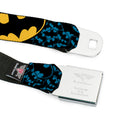Batman Full Color Black Yellow Seatbelt Belt - Bat Signals Stacked w/CLOSE-UP Blue/Black/Yellow Webbing
