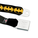 Batman Full Color Black Yellow Seatbelt Belt - Bat Signal-3 Black/Yellow/Black Webbing