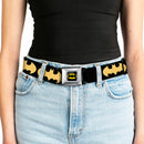 Batman Full Color Black Yellow Seatbelt Belt - Bat Signal-1 Black/Yellow Webbing