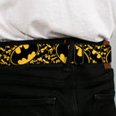 Batman Full Color Black Yellow Seatbelt Belt - Bat Signals Stacked w/CLOSE-UP Yellow/Black Webbing