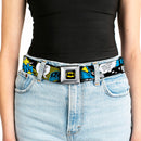 Batman Full Color Black Yellow Seatbelt Belt - Batman Scene1 Webbing