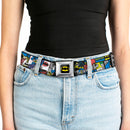 Batman Full Color Black Yellow Seatbelt Belt - Batman & Joker Comic Blocks Webbing
