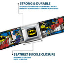 Batman Full Color Black Yellow Seatbelt Belt - Batman & Joker Comic Blocks Webbing