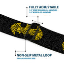 Batman Full Color Black Yellow Seatbelt Belt - Zebra Bat Signal Black/Gray/Yellow/Black Webbing