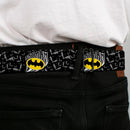 Batman Full Color Black Yellow Seatbelt Belt - BATMAN w/Bat Shield & Flying Bats Black/Gray Webbing