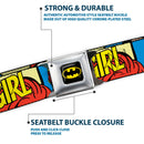 Batman Full Color Black Yellow Seatbelt Belt - BATGIRL in Action w/Face CLOSE-UP Webbing