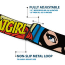 Batman Full Color Black Yellow Seatbelt Belt - BATGIRL in Action w/Face CLOSE-UP Webbing
