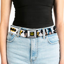 Batman Full Color Black Yellow Seatbelt Belt - Batman & Robin Blocks White Webbing